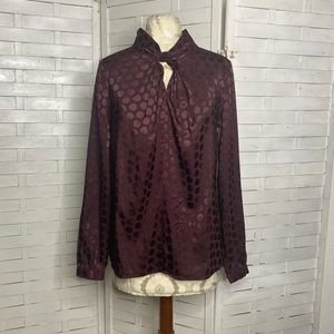 Ann Taylor Burgundy Satin Top